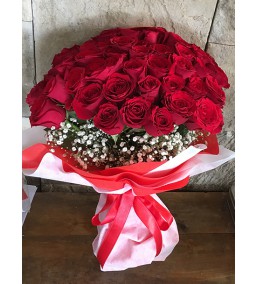 60 Adet Kırmızı Gül Buketi